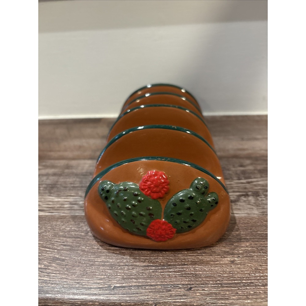 Vintage Taco Holder Stand Mexican Cookware Ceramic Pottery